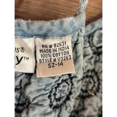 Newport News Vtg Jeanology Womens Denim Sleeveless Dress Size 14 Cottage