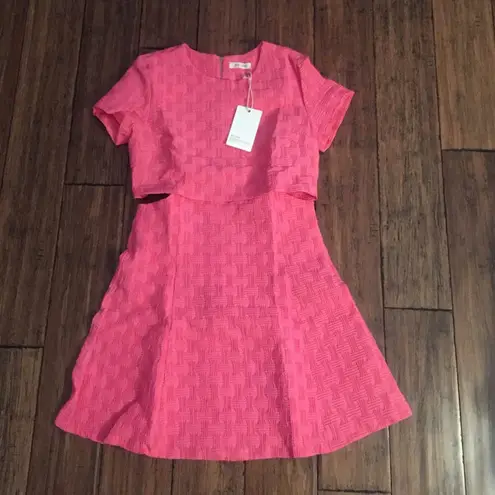 Waffle Knit Dress Pink Size M