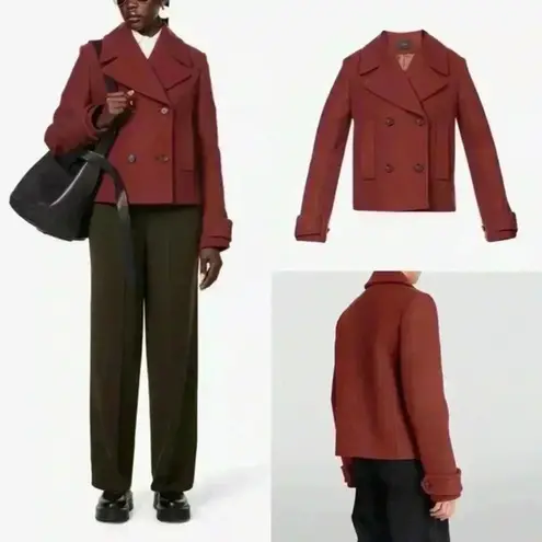 Joseph Diagonal Wool Dove Coat in Raisin Size 38 Medium 6 US