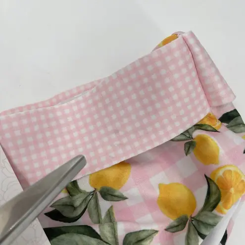 CAPITTANA Lina Bikini Bottom Size Large High Waist Lemon Vichy NWT Swim Beach Yellow