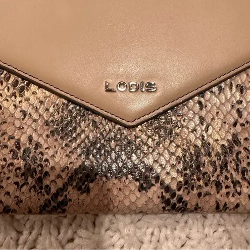 Lodis Tan and Brown Snake Print Women's Crossbody Bag