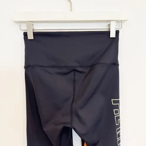 PE Nation High Rise Logo 7/8 Athletic Workout Leggings Gym Pant Activewear Small Black