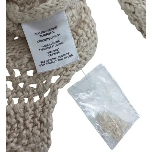 Black Swan Cream Open Knit Boho Sweater Bell Sleeves Size M NWT