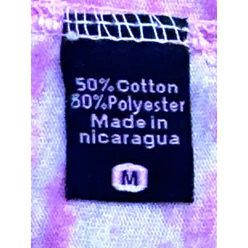 Alternative Soft Sheer Short Sleeve T Shirt Tie Dye Pink V Neck Size Med Cotton