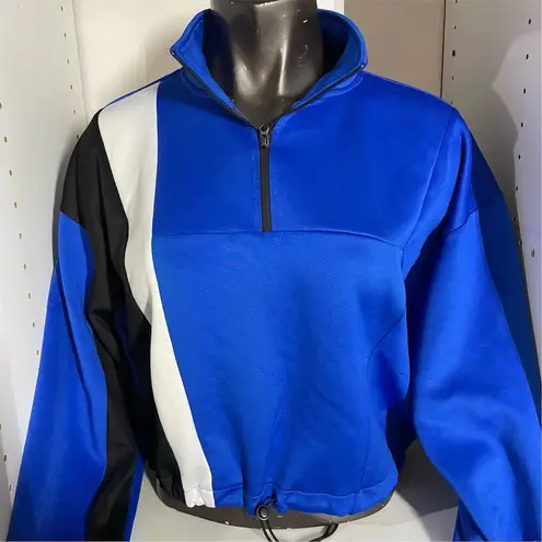 Sports Illustrated Women's Scuba Popover Crop Top Hoodie Multicolor Size M Blue Size M