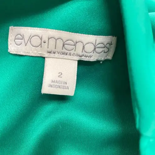 New York And Company Eva Mendes womens Sheath Twisted Asymmetric green dress Sz 2