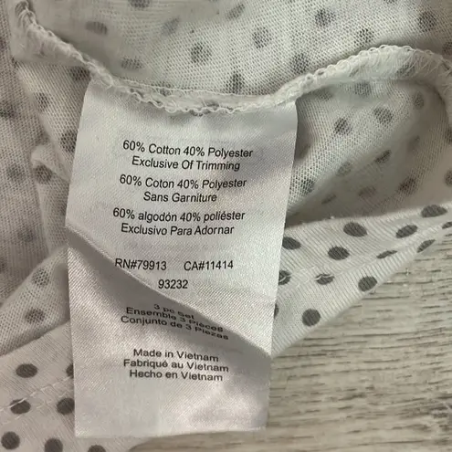 Motherhood Maternity Sleep White with Gray Polka Dots & Trim Tank Size Medium