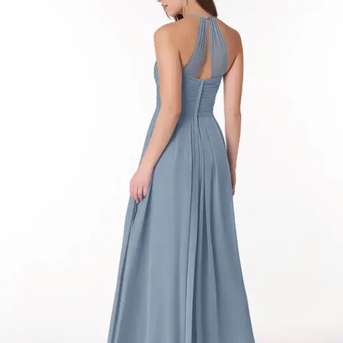 Azazie Blue Halter Maxi Dress