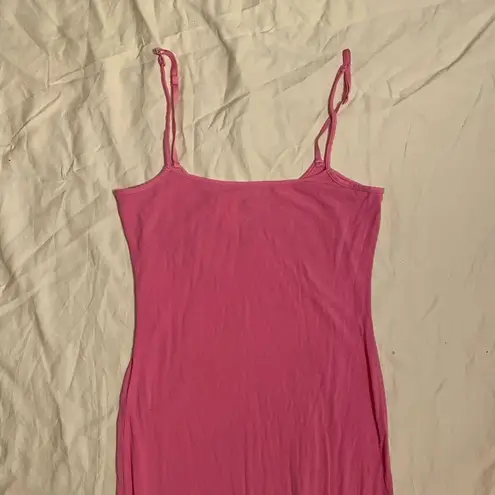 SKIMS Soft Lounge Rib Knit Long Slip Sleeveless Maxi Dress Pink XL Snatch Waist