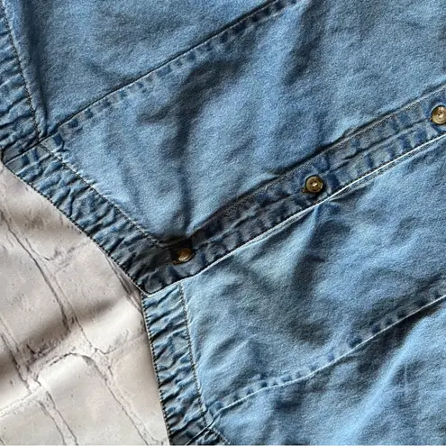 Cabin creek Cottage Core Garden Fairy Denim Embroidered Top VTG Y2K Flowers