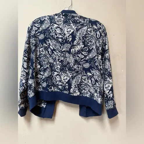 Catalina Vintage Collection Womens 1990s Blue Floral Leaf Blazer Jacket Small