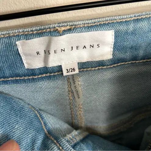 Risen NWT High Rise Slim Straight Leg Distressed Jeans Sz 3/26W **see descrip Blue