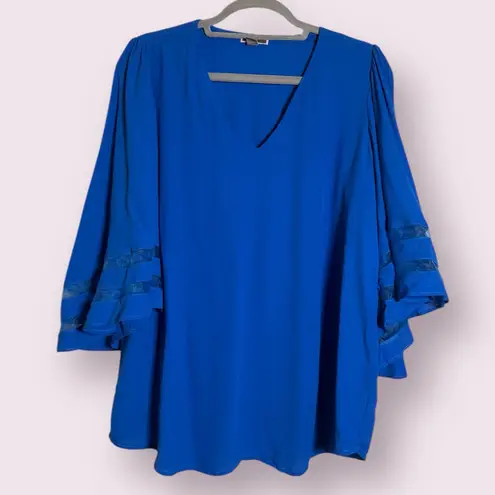 Chelsea28 Bell Sleeve V Neck Blouse Medium