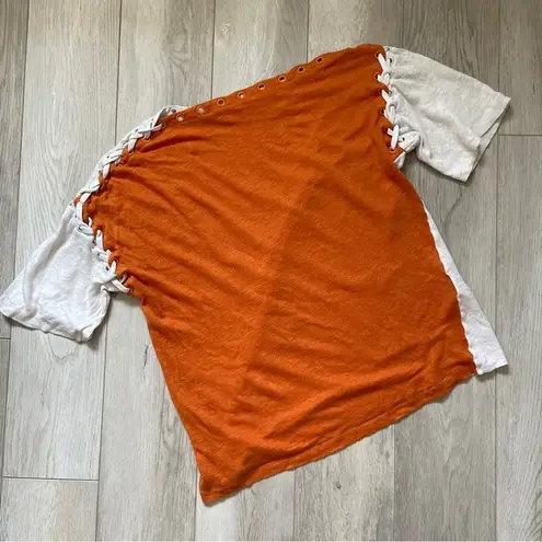 IRO 100% Linen Colorblock Lace Up Crop Top (XXSmall) edgy summer casual preppy