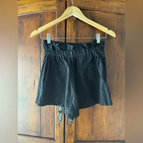 MISA Los Angeles | Black Linen High Waist Shorts | XS