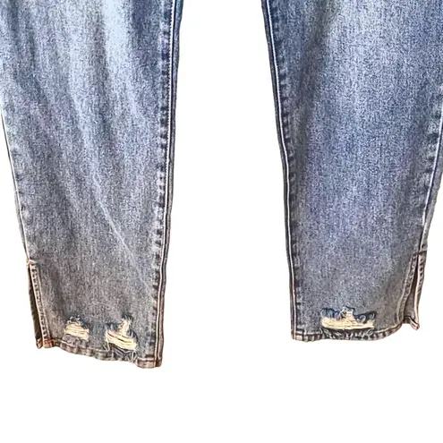 NWT No Boundaries Juniors Size 9 Super High Rise Straight Leg Split Hem Jeans Blue