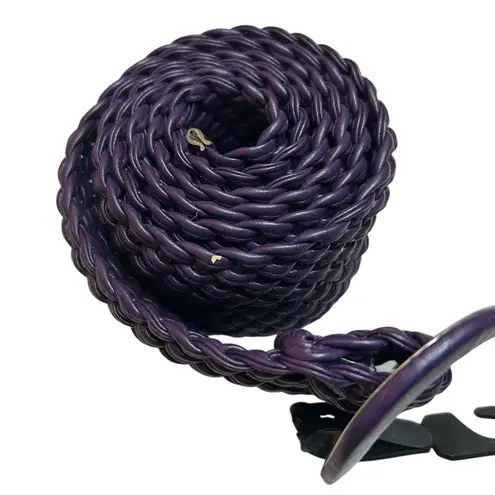 NWT Deep Purple Braided Plus Size Belt | 2X 51” | Women’s Thick Woven Waist Belt