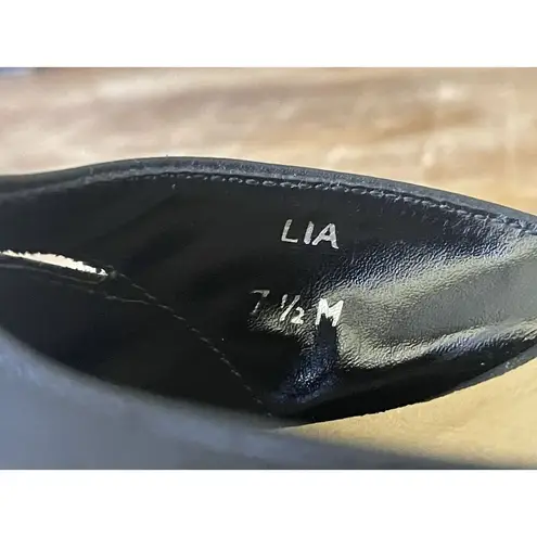 Two Lips LIA Black Leather Kitten Heel Mules Women’s Size 7.5M Made in Brazil
