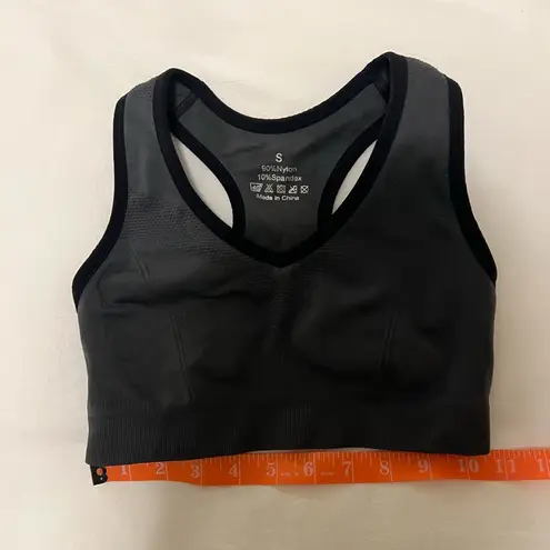 Black and Grey Stretchy Sports Bra in Size Small