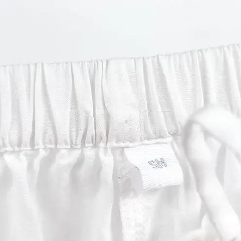 Vintage Cotton High Waisted White Wide Leg Cropped Capri Summer Pants