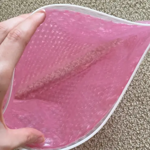 Glossier Bubble Pink Zipper Cosmetic Bag Pouch Slide Closure Like New 10.5” x 9”