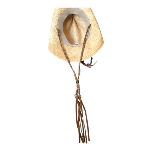 Dorfman Pacific Genuine Raffia Natural Fiber Wide Brim Western Cowboy Hat L/XL Tan