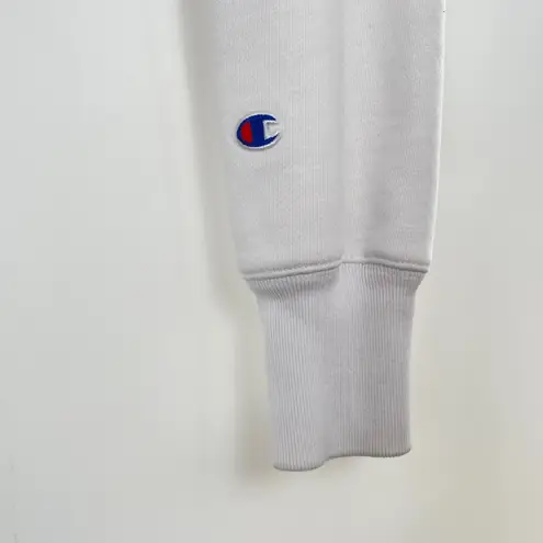 Champion Women's White Y2K Vintage Cropped Reverse Weave Hoodie Size M Gray Size M