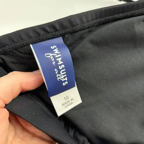 Swimsuits for All Bikini Top Womens 10 Beach Babe Triangle Black Halter Tie Neck