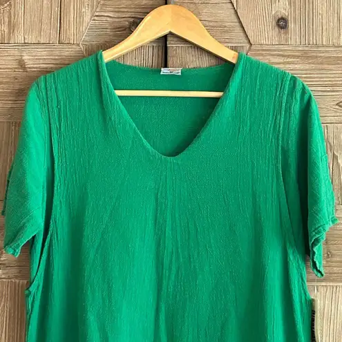 NWT Manta Del Lago Maxi Dress Sz Medium Green Lagenlook Artsy