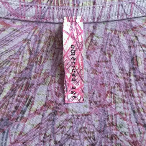 American Age Sparkly Burn out Tee with peacock feathers size M