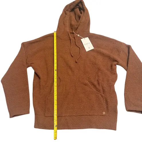 Ny Collection Buffbunny Size M Looped Yarn Hoodie Sweatshirt Brown Comfy Lounge Minimalist NWT