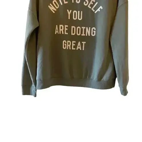 Zoe & Liv Women's Note to Self Graphic Soft Cozy Athleisure Long Sleeves SZ L