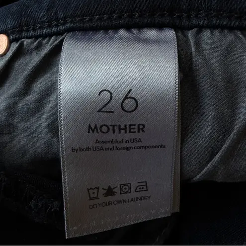 MOTHER Mid Rise Rider Ankle Straight Slim Jeans Indigo Nights in Paris Size 26 Black
