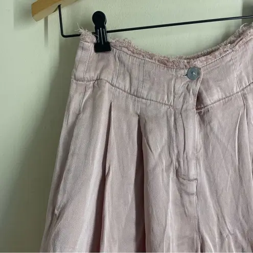 Raquel Allegra Silk Satin Cami Wide Leg Trouser Set Dusty Rose size XS Pink