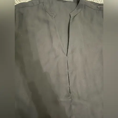 ZARA black v neck business casual 3/4 sleeve shirt XS