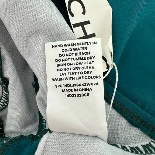 Bloomchic Solid Teal Ruffle Hem Empire Waist Halter Neck Swim Dress size 18/20 Green