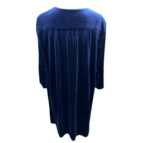 Jude Connally Kerry Velvet Navy Blue Dress Size XL 3/4 Bell Sleeves Pockets