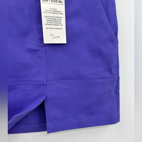🆕 NWT Wildfang The Essential Work Skirt Mini Buttons Pockets Split Purple XS