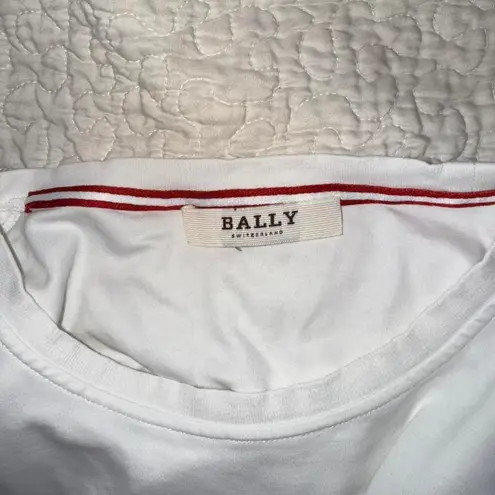 Bally of Switzerland 1851 Logo Tee White Red Italy Sz Eur 36 US Medium/Small