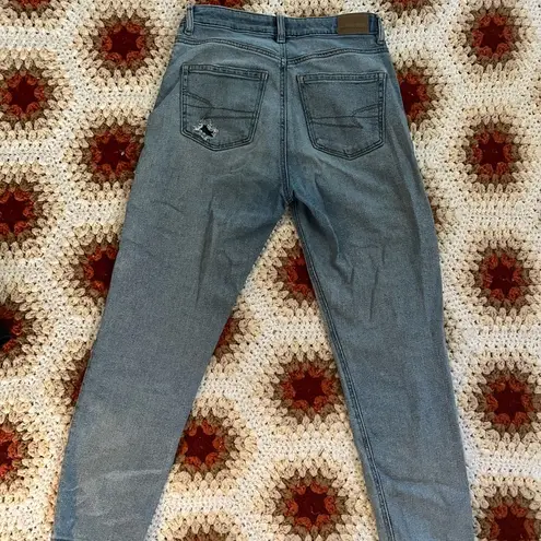 Blue Denim Bootcut Mom Ripped Jeans with Pockets Size 2