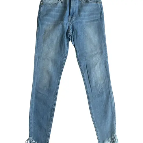 Frame Light Wash Fringe Ankle Le High Skinny Jeans Size 27