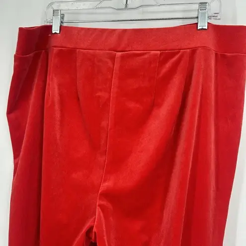 Lane Bryant  Red Velvet Pull On Pants Flare Leg High Rise Stretch Size 18