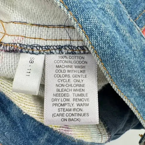 Susan Bristol Vintage Bright Hand Painted & Embroidered Floral Jean Jacket Retro