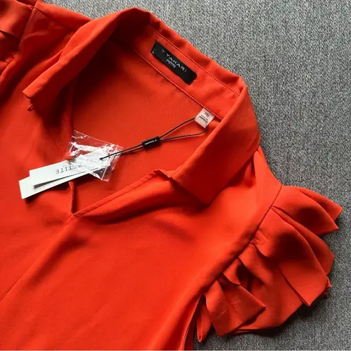 T Tahari  // Orange Blouse Top