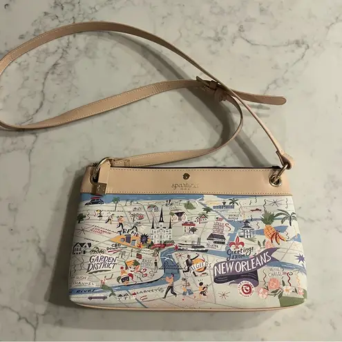 Spartina 449 New Orleans Crossbody Purse Map Print EUC