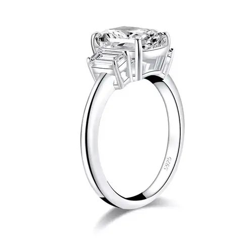 Sterling Silver SIZE 6 925 Sona Simulated Diamond Engagement Wedding Ring