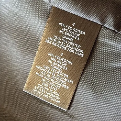 Norma Kamali Black Corduroy Blazer Jacket Size 4 Fitted Lined Stretch Classic