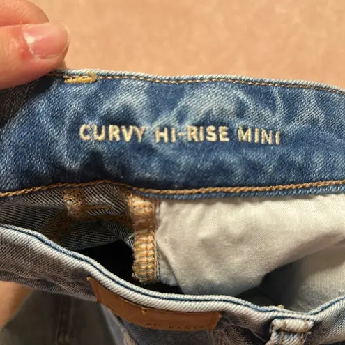 American Eagle  Curvy Hi Rise Mini Super Stretch Denim Skirt NWOT