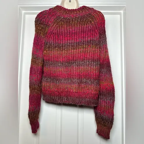 Bb Dakota Steve Madden Gradient Striped Women’s Crotchet Sweater Size Small Red