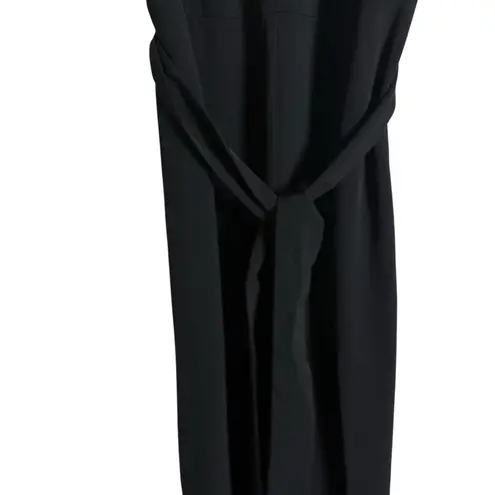 Everlane  The Ultimate Jumpsuit Wide Leg Sleeveless Belted V-Neck in Black Size 6